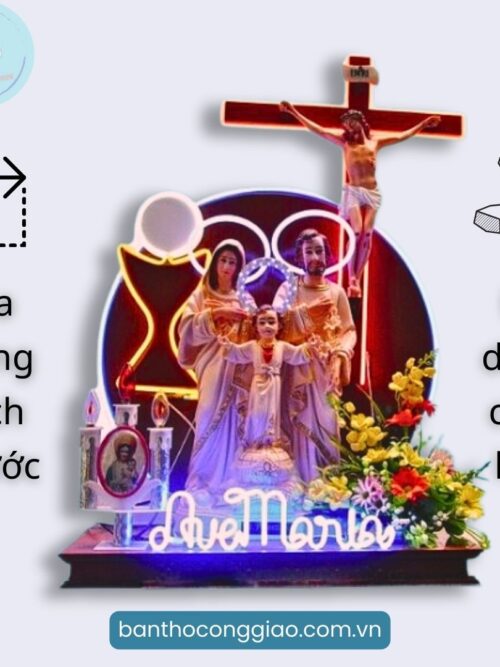 Bộ bàn thờ Công Giáo mini Gia Đình Thánh Gia BTMN03 đa dạng kích thước
