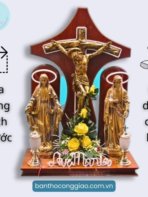 bàn thờ công giáo mini gỗ MDF btmn02 cao 100cm