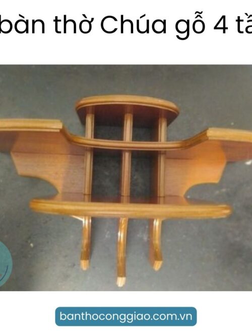 Kệ bàn thờ Chúa 4 tầng gỗ MDF treo tường hiện đại