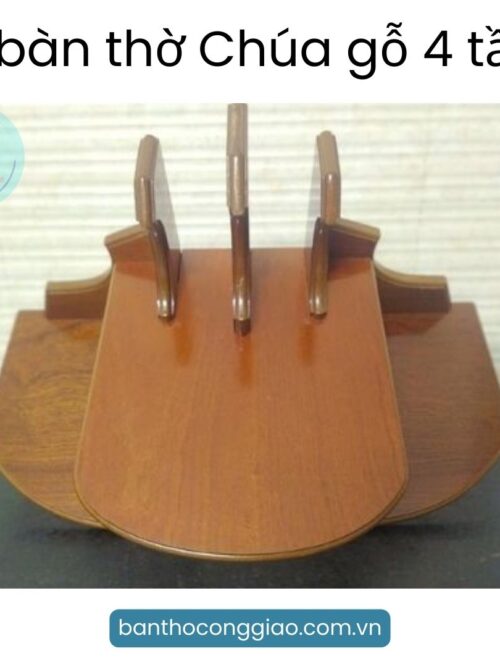 Kệ bàn thờ Chúa 4 tầng màu nâu sang trọng