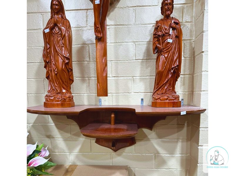 kệ bàn thờ Công Giáo treo tường KBT02 gỗ mdf