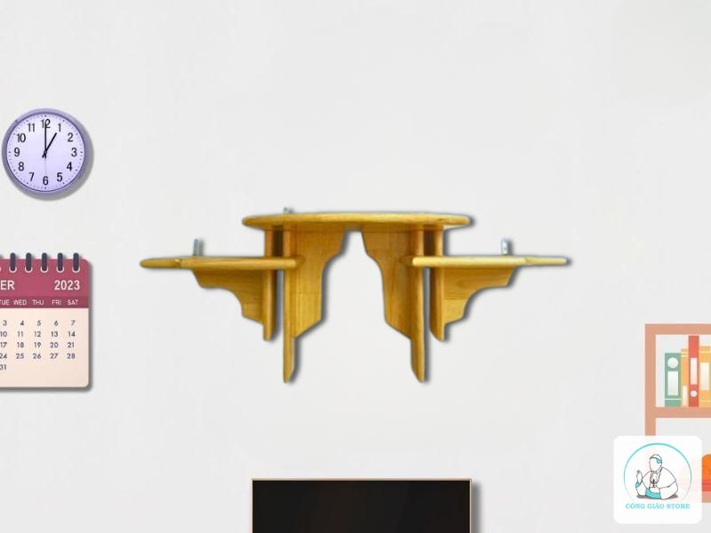 Mẫu kệ bàn thờ Chúa 2 tầng gỗ thông KBT04