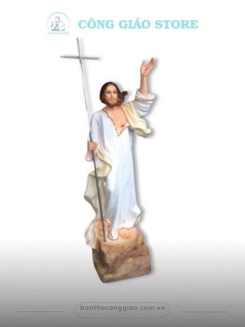 tượng chúa Phục Sinh cao 120cm trắng