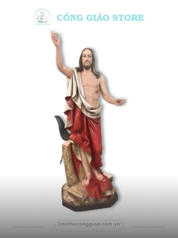 tượng chúa Phục Sinh cao 160cm đỏ