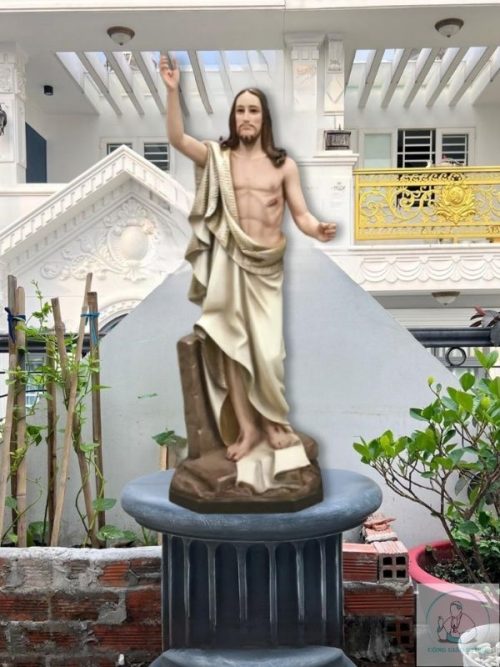 tượng chúa sống lại cao 160cm màu trắng