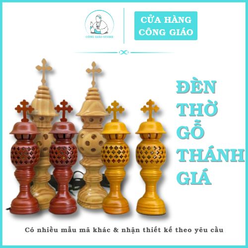 đèn thờ gỗ thánh giá